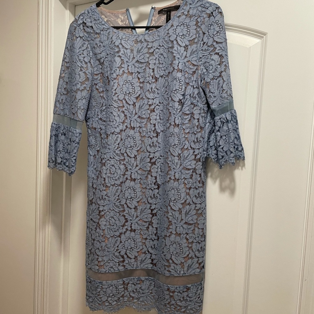 Bcbgmaxazria blue lace dress